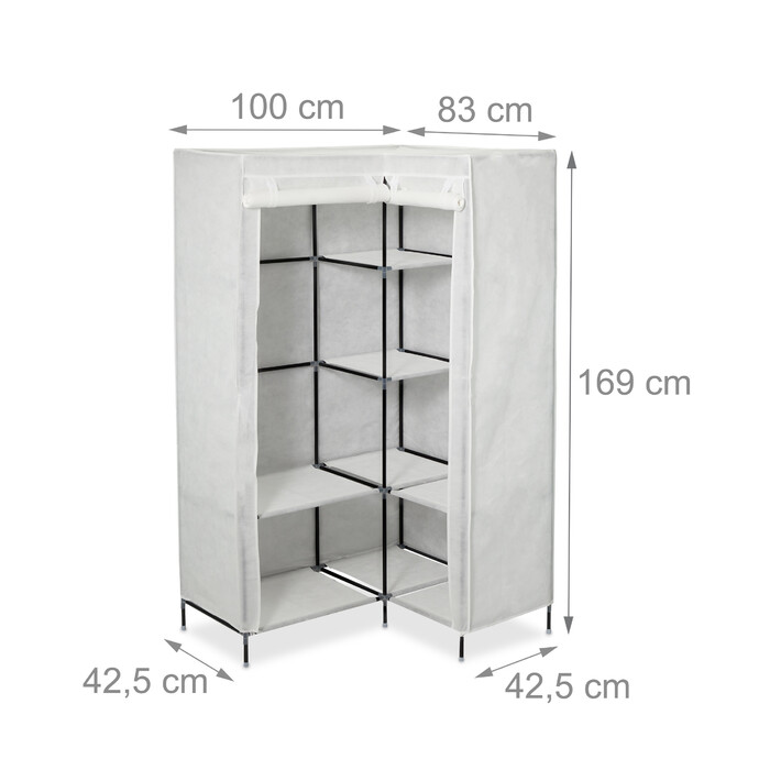 Relaxdays Fabric Corner Shelving Unit