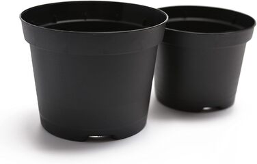 Prime Garden® Круглі пластикові горщики для розсади та квітів, чорні, 31 см, 12 л, набір 10 шт, для дому і вулиці