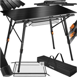 Стіл для кемпінгу Tectake®: розкладний, легкий, з Алюмінію, 90x52 см, чорний