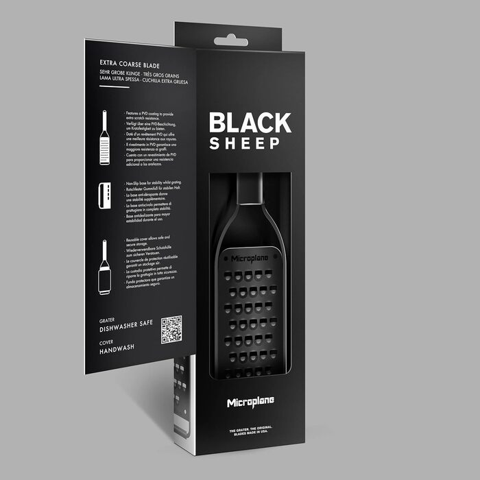 Терка Microplane Black Sheep для цитрусових, пармезану, імбиру, шоколаду та мускатного горіха (нержавіюча сталь, США, груба)
