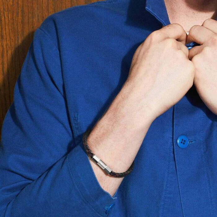 Годинник Fossil чоловічий шкіряний або з нержавіючої сталі з регульованим застібкою (чорний/темно-сірий)