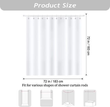 Шторка для душу Bonhause з зеленими листями, рослинний принт, 180 x 180 см, антигрибкова, водовідштовхувальна, поліестер, для ванної кімнати, з 12 гачками