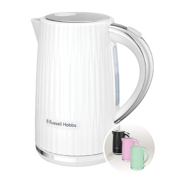 Електричний чайник Russell Hobbs Eden 1.7л, білий, нержавіюча сталь, з фільтром від накипу