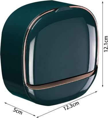 Настінна мильниця Flip-Deckel без свердління з піддоном для мила, вологостійка, для ванної та кухні (Темно-зелений)