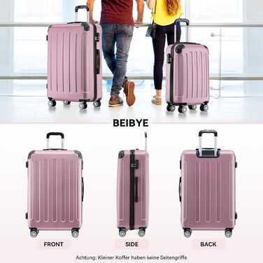 Набір валіз Beibye 2045 з трьох валіз на колесах, з жорстким корпусом, 20 кольорів (темно-зелений, принцесса-рожевий)