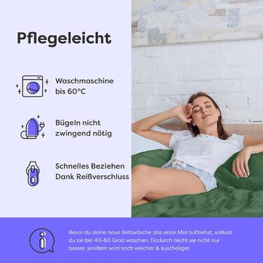 Постільна білизна Wolkenfeld 135x200 см, білий колір, м'яка та практична - сертифікат ÖKO-TEX - 1x простирадло + 1x наволочка 80x80 см