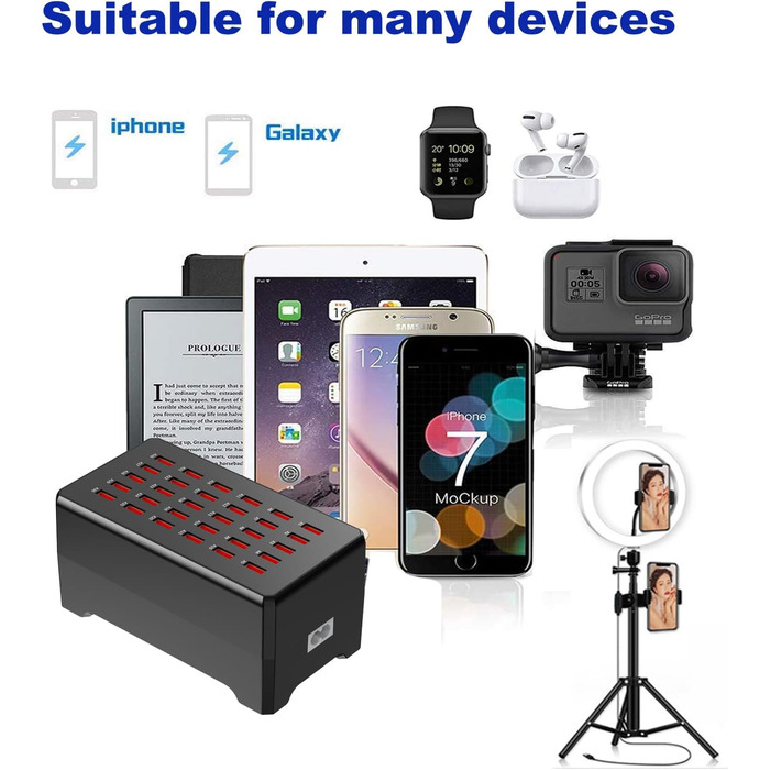 USB-станція зарядки 30 портів 150W/30A для смартфонів, планшетів та інших пристроїв