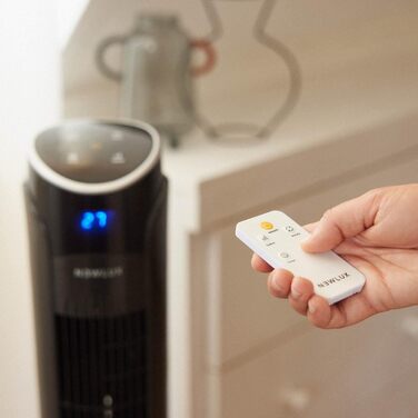 Вентилятор підлоговий Newlux W130 безлопатевий, 45W, 103.5 см, 3 режими, 70° осциляція, таймер 12h, з пультом, чорний