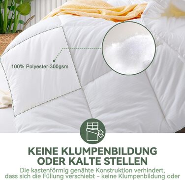 Ковдра ELEMUSE 200x200 см всесезонна, стьобана, для алергіків, біла, 100% бавовна, мікрофібра, дихаюча, м'яка