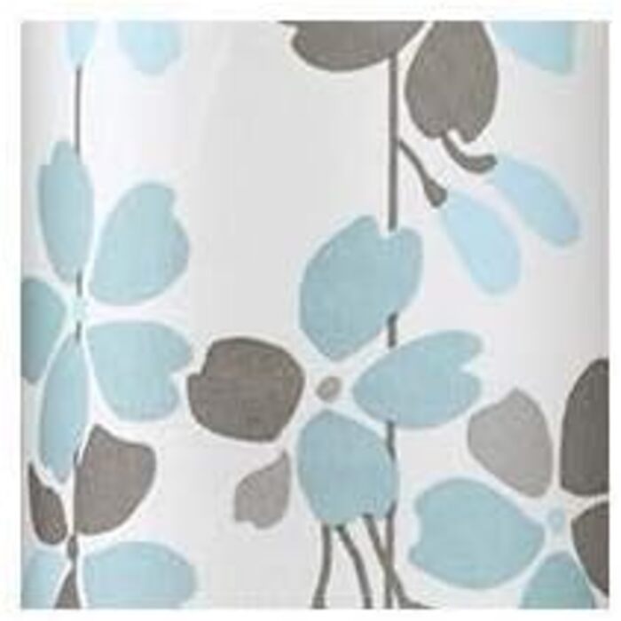 Шторка для душу Lush Decor з квітами, 183x183 см, блакитний та сірий