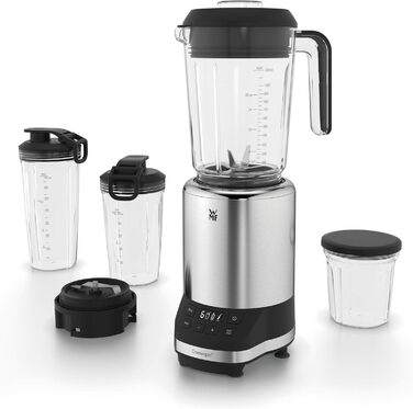 WMF Kult Pro Multifunction Mixer, High-Performance Blender, 30,000 RPM, Smoothie Maker, Stand Mixer, Ice-Crush Function, 4 Mixing Containers including ToGo Lid Single