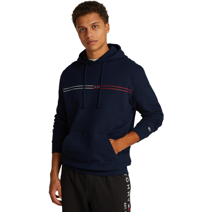 Чоловічий худі Tommy Jeans Entry Graphic з каптуром, темно-синій (Dark Night Navy), розмір XXL