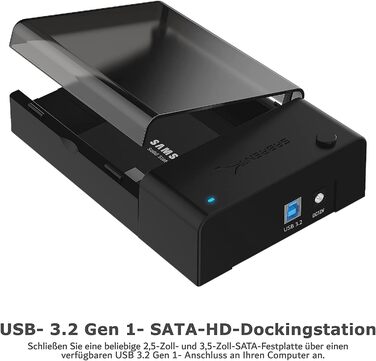 Док-станція для HDD/SSD SATA 2.5'/3.5' Sabrent – USB 3.0, 5Gbps, зовнішній корпус