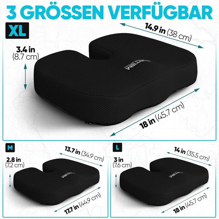 Крісло-подушка FORTEM: м'яке сидіння з Memory Foam для офісного, ігрового та автомобільного крісла. Знімна та миюча обкладка, великий розмір (червона сітчаста тканина, extra groß)