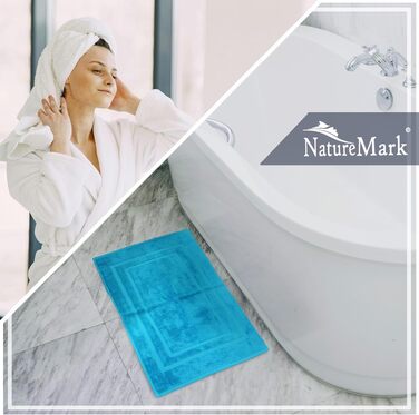 Набір бавовняних килимків для ванної кімнати NatureMark, 100% бавовна, 50 x 80 см, бірюзовий (2 шт)