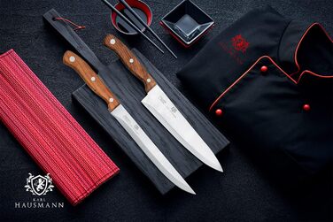 Набір ножів Karl Hausmann 5 предметів: ніжний блок, кухонні ножі з нержавіючої сталі, блок для ножів з пластику та щетиною