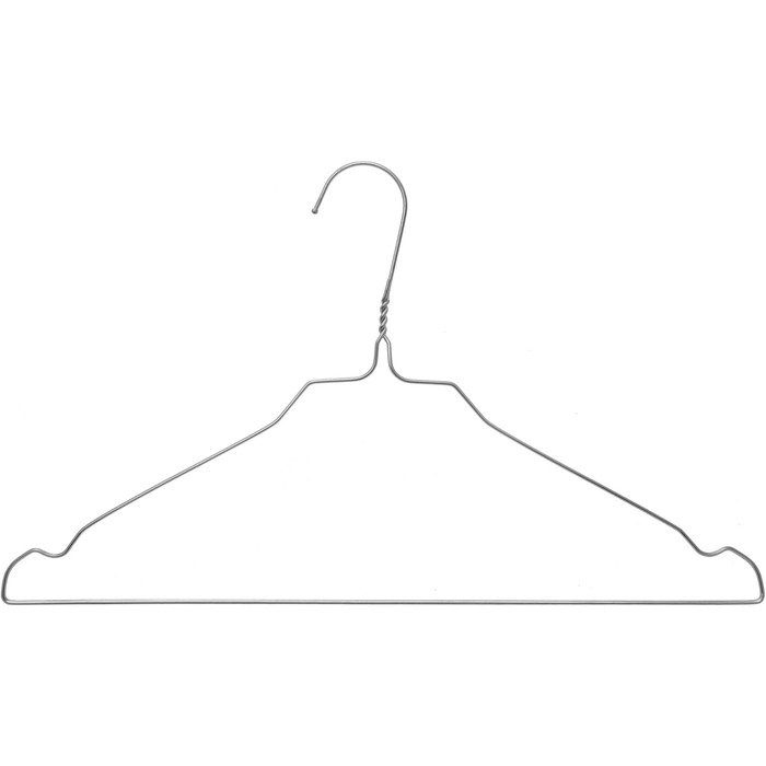 Skippy's 100 Wire Hangers Silver Wire Clothes Hangers - with Notches - for Home Use, Dry Cleaning, Retail Notched