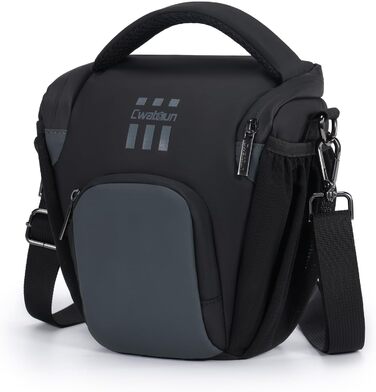 Чорна сумка для цифрової камери Cwatcun: DSLR, Canon, Nikon, Sony, з відділенням для об'єктивів