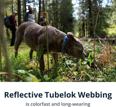 Нашийник для собак RUFFWEAR Crag, середній, з алюмінієвим кільцем V, регульований, 36-51 см, колір Midnight Wave