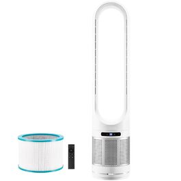 Турбо-вентилятор VEVOR без лопатей з HEPA-фільтром, 4.7 м/с, 8 швидкостей, осциляція 80°, таймер 8 годин, пульт ДК, режим очищення повітря