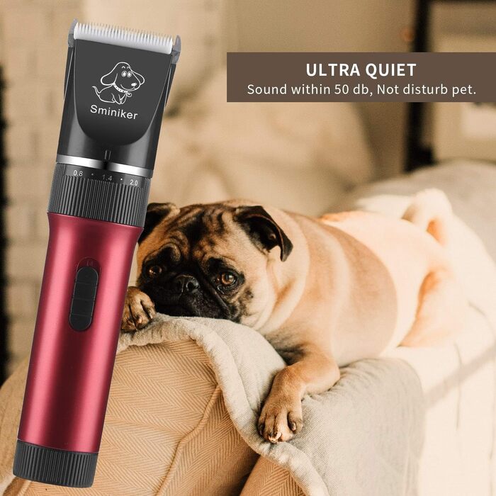 Професійна машинка для стрижки шерсті тварин Tierhaar: безшумна, акумуляторна, бездротова, для котів, собак, коней. Комплект професійного грумера