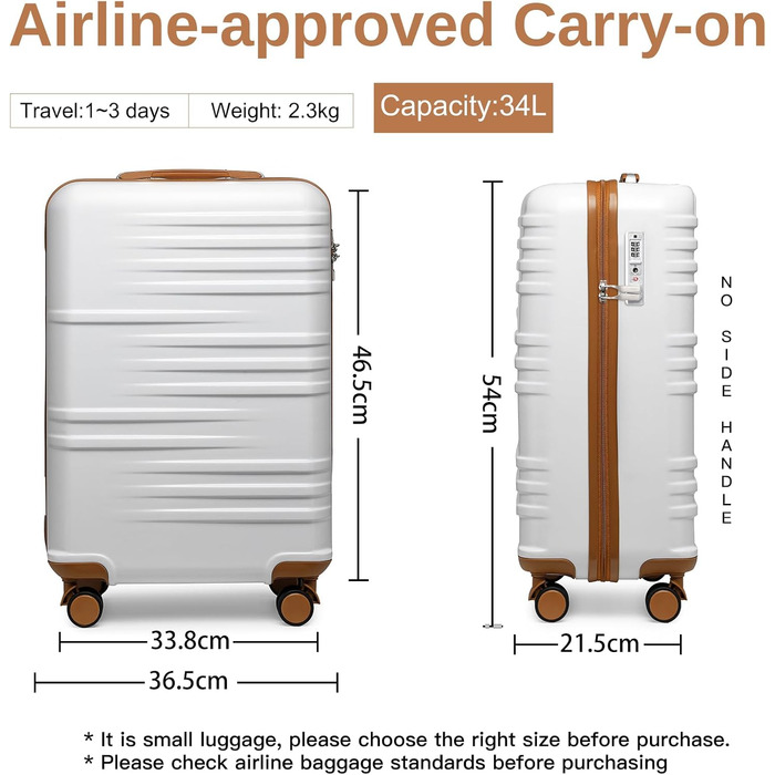Чемодан British Traveller для ручної поклажі: жорсткий корпус ABS+PC, 8 коліс, TSA-замок, зручний ролик