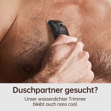 Електричний чоловічий триммер для бороди та тіла з 4 насадками, USB, вологостійкий, чорний