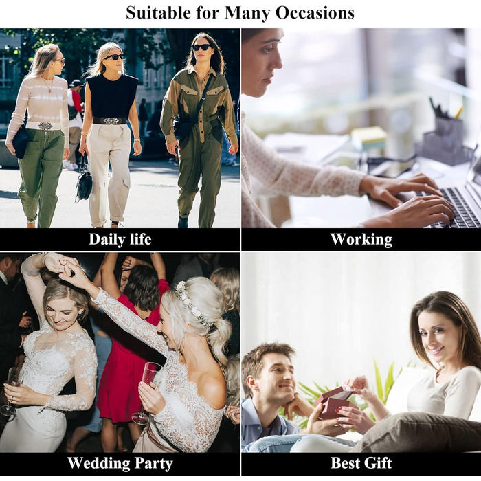 Жіночий еластичний пояс LEACOOLKEY 80 см (34-41 дюймів) - чорний, коричневий, бежевий