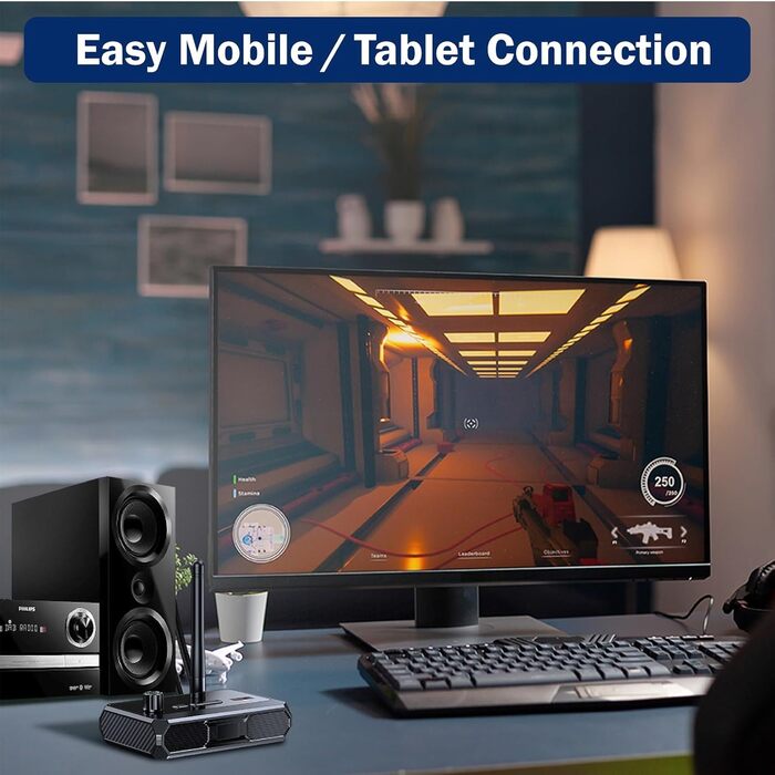 Bluetooth адаптер Cuteefun 5.3 з регулятором гучності, LED дисплеєм та низькою затримкою. Підтримка оптичного, RCA, AUX 3.5mm. Для аудіопристроїв