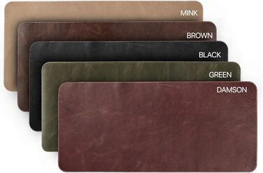 Мишка Londo Echtleder – великий килимок для миші зі шкіри, антиковзний, гладка поверхня, Damson