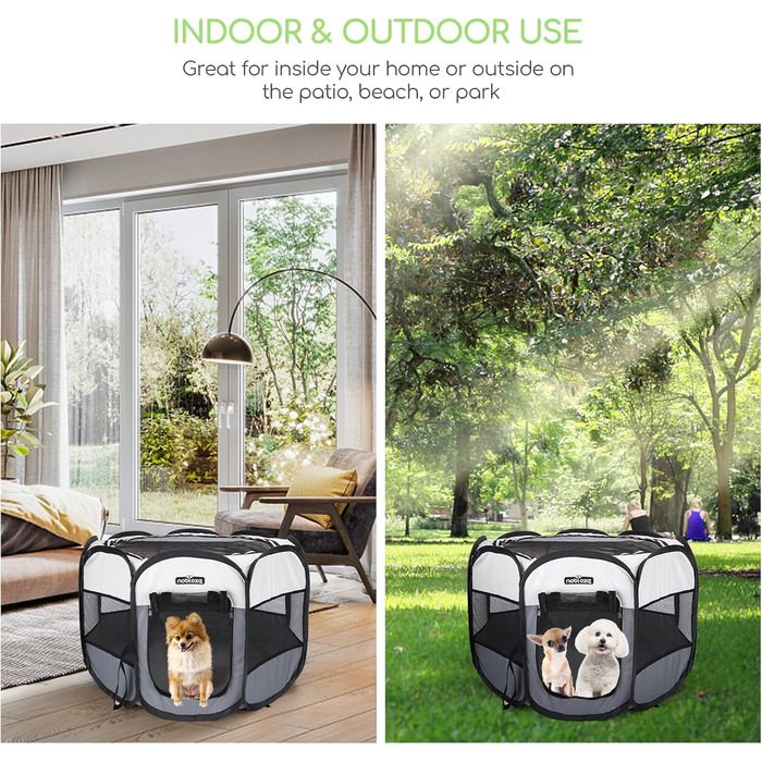 Клітка-забіг для цуценят Nobleza: складана клітка для собак, кроликів, котів, 125x125x58 см