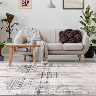 Сучасний килим Tinyboy-HBQ для вітальні та спальні, короткий ворс, сірий (160 x 200 см)