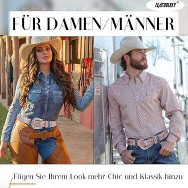 LEACOOLKEY Ремінь з стразами для чоловіків та жінок, блискучий вестерн кантрі ковбойський ремінь з ніти, для джинсів, штанів, суконь, розмір S (73-82 см), загальна довжина 105 см, колір G-рожевий (срібна пряжка)