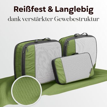 Набір кубиків для пакування з компресією для валізи та рюкзака (7 шт., Olive Odyssey, зелений)