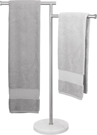 Підставка для рушників KES Gold, підлого типу, з нержавіючої сталі 18/8, з мамарморовою основою, BTH219-BZ, щітка, золота (2-х ярусна)