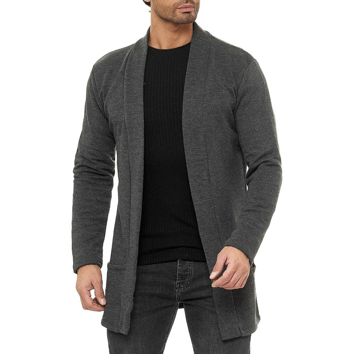 Кардиган чоловічий Redbridge, жакет, світшот, сако, довгий крій, XL, сірий