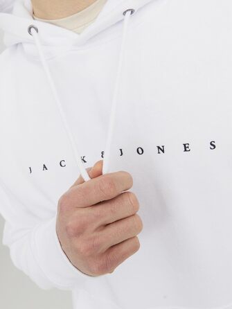 Чоловічий худі Jack & Jones JJESTAR білого кольору, Relaxed Fit, розмір XL