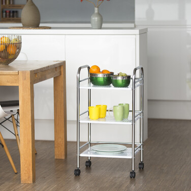 Relaxdays Serving Trolley Metal with 3 Shelves