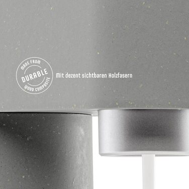 Mysoda Pack Woody: Газова машина для води з екологічного дерева, з пляшкою PET без BPA та CO2 балончиком (сірий)