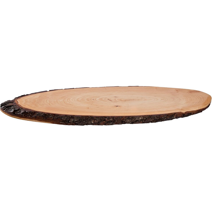 Batania Oval Serving Board, approximately 58-65 x 22-26cm, rustic serving board, cutting board, unique grain pattern, natural wood board for cheese, meat & bread, decorative, durable