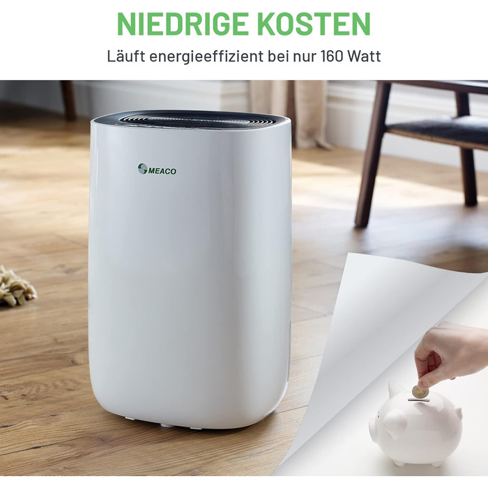 Зволожувач повітря Meaco Ultra Leiser 10L - Електричний зволожувач MeacoDry ABC, 10 літрів, чорний