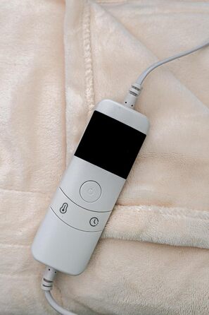 Електрична ковдра Marco Paul, тепла ковдра з підігрівом, флісова ковдра, для терапії спини, на софу (сірий фліс), кремовий колір