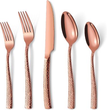 Набір столових приборів Honkku на 6 осіб, чорний, з нержавіючої сталі, з об'ємними ручками, 30 предметів