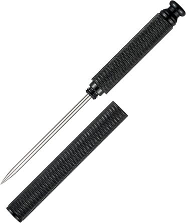 Stainless steel ice pick with safety cover, pick tool for breaking ice, non-slip grip for easy handling (black)