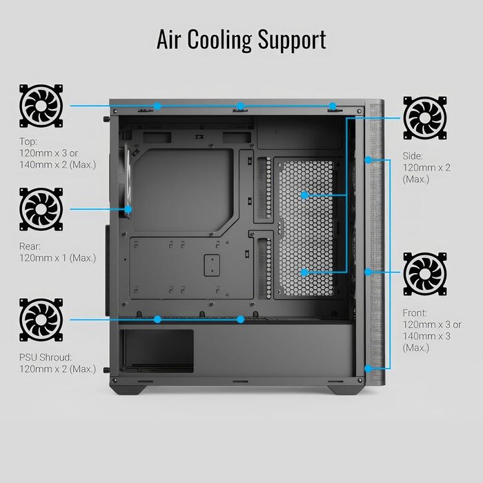 Корпус для ПК Aerocool D502A Mid-Tower: Mesh-панель, 4 RGB-вентилятори, підтримка ATX/Micro-ATX/Mini-ITX, скло, чорний з дерев'яними вставками