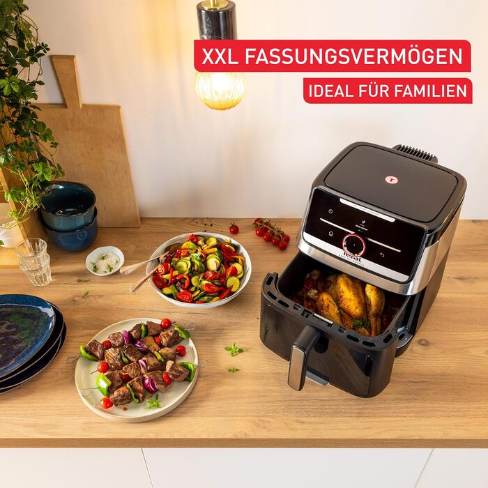Фритюрниця Tefal Easy Fry Silence 7л з оглядовим вікном, біла (EY8421E0) - аерофритюрниця з тихим режимом, 10 програм, до 8 порцій
