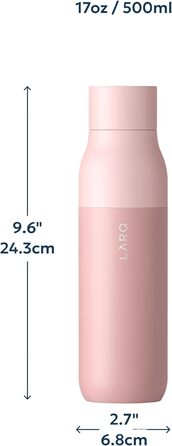 Пляшка для води LARQ PureVis 740 мл: самоочисна, нержавіюча сталь, UV-C, зберігає температуру, BPA-free, гімалайський рожевий