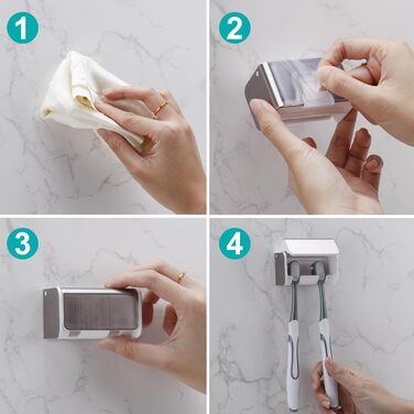 Електрична зубна щітка для дітей з тримачем на стіну без свердління для сім'ї (Brushed Silver)