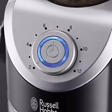Russell Hobbs Coffee Grinder [Electric with Burr Grinder] Classics (variable grind settings from powder fine to coarse for coffee beans, nuts, spices, grains, 100g capacity) 23120-56, Black