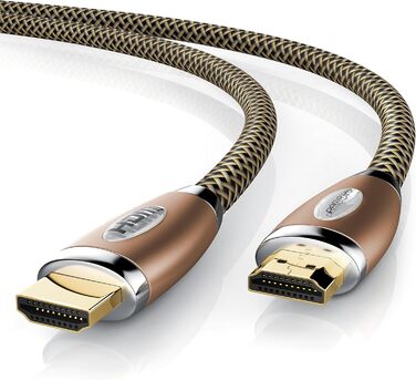 HDMI кабель 2.1 Premium 8K UHD II - CSL, 3 метри, Ethernet, 3D ARC CEC, високошвидкісний, 3-шарова екранація, мідний дизайн